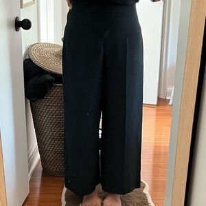 High waisted wide leg pants with side zipper